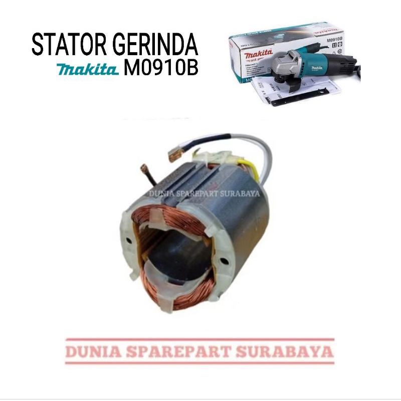 Sparepart Stator Mesin Gerinda Makita M0910B / Rumah Armature Bantalan Grinda Makita M 0910 B / Gulu