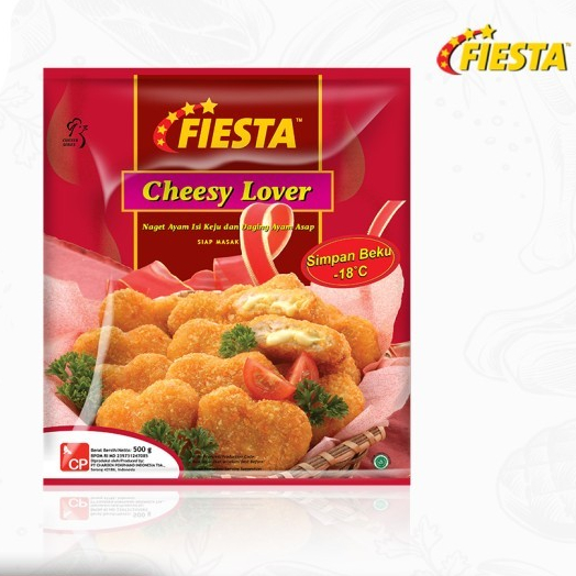 

Fiesta Cheesy Lover Nugget Siap Masak Naget Ayam Isi Keju dan Daging Ayam Asap 400gr