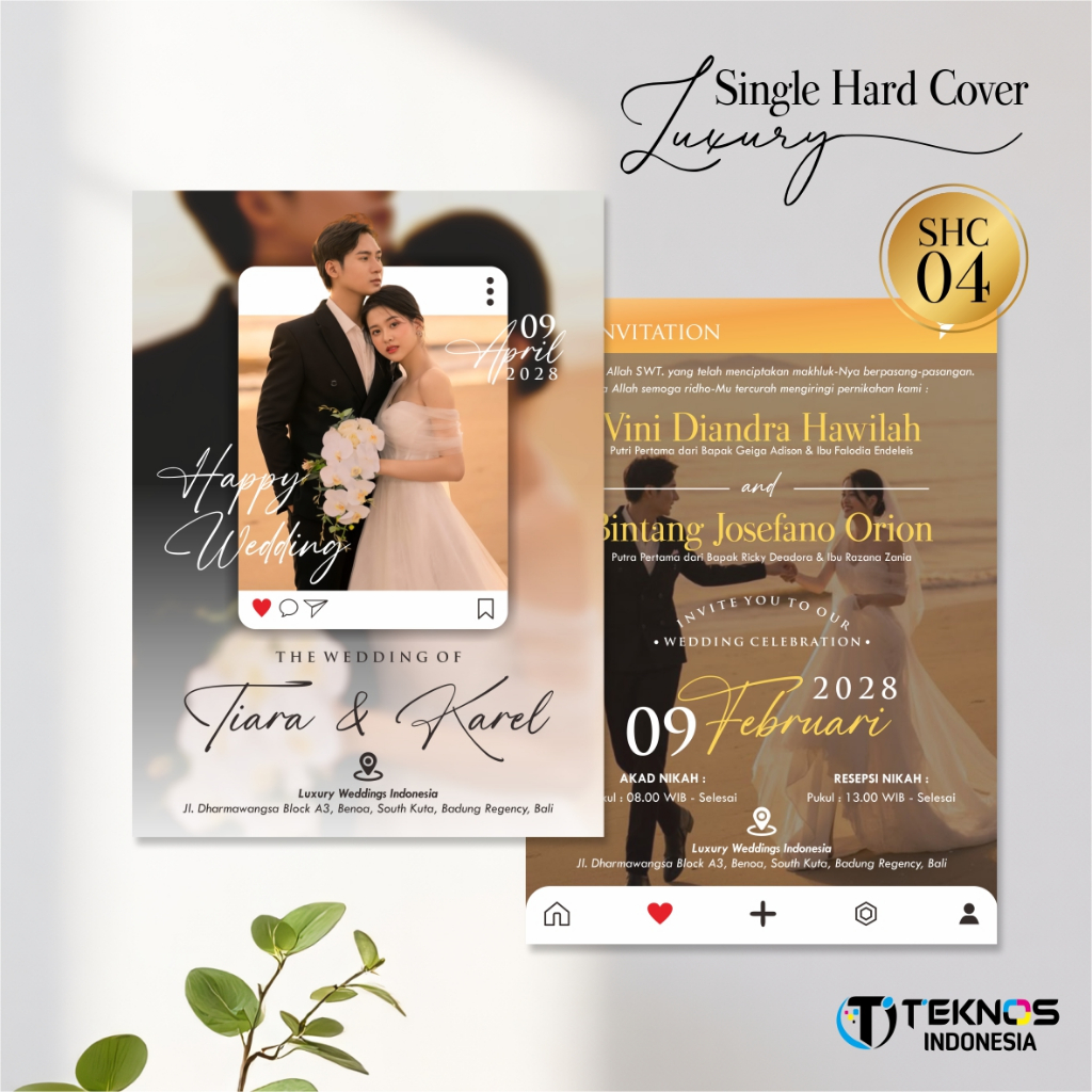UNDANGAN PERNIKAHAN HARD COVER FULL COLOUR - UNDANGAN NIKAH CUSTOM - UNDANGAN LUXURY SINGLE HARD COV