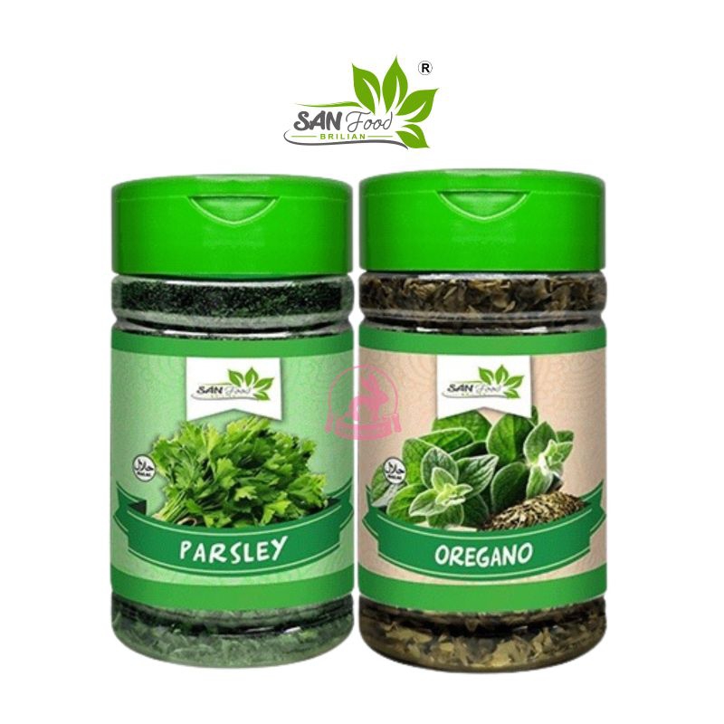 

SANFOOD BUBUK HERBS PARSLEY OREGANO GARLIC HIMALAYAN SALT LADA PUTIH /SANFOOD MPASI ANAK BAYI