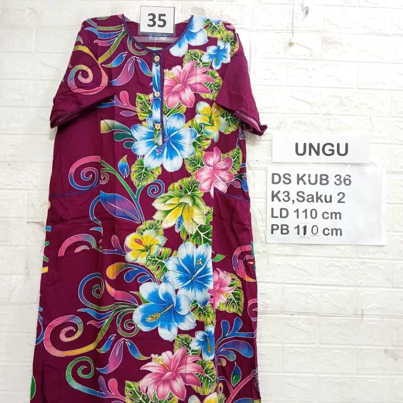DASTER BUSUI KENCANA UNGU LABEL BIRU MURAH ASLI PREMIUM DASTER PENDEK RAYON KATUN MURAH MERIAH KEKIN