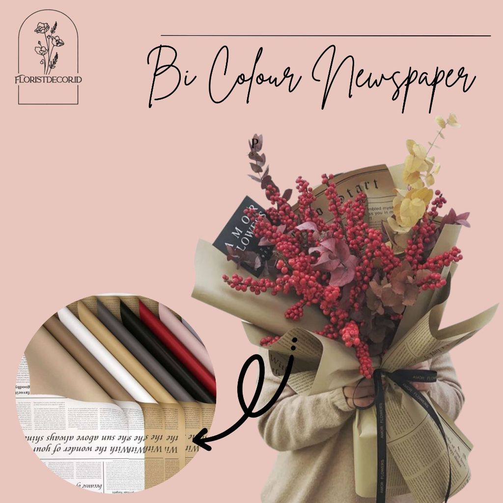 

KERTAS BUKET MOTIF KORAN NEWS PAPER BI COLOR FLOWER WRAPPING KERTAS BUKET PEMBUNGKUS BUNGA