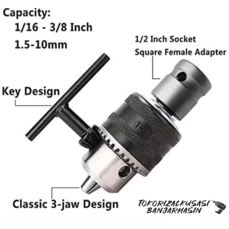 adaptopr impact jadi bor / Kepala bor APR S15 10mm + konektor impact impact wrench as 1/2