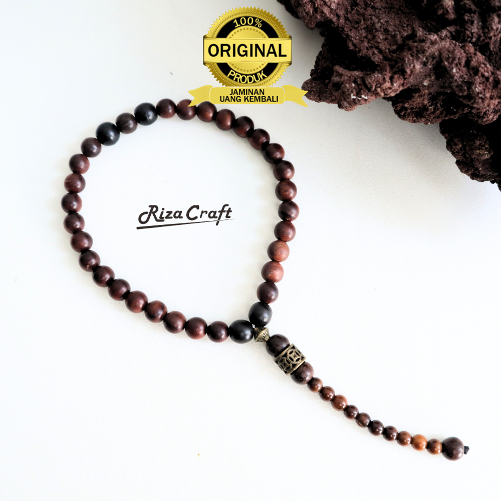 Tasbih Kayu Galih Nagasari mix Galih Asem Kelor Hitam ASLI 100% Original Cirebon 33 Butir