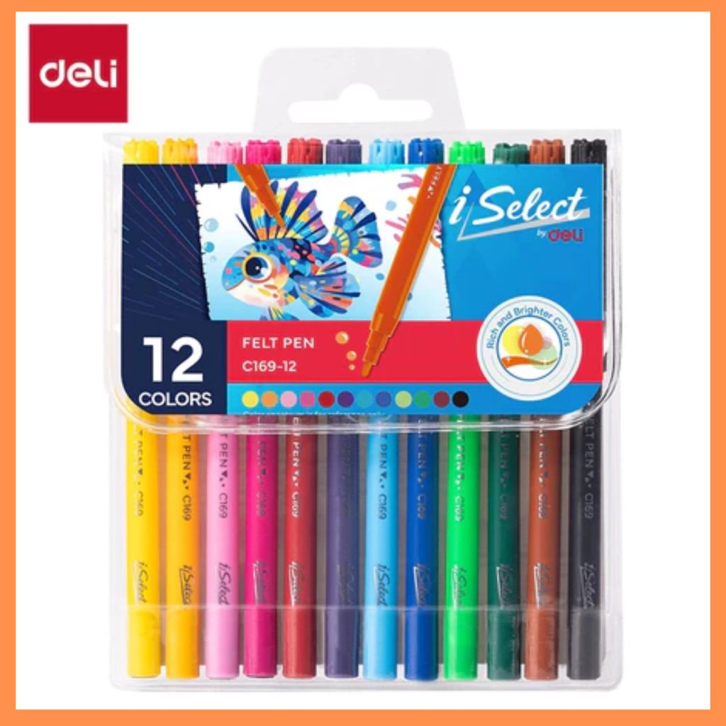 

Deli Spidol Felt Pen 12/18/24 Warna