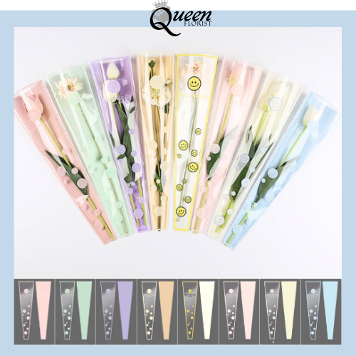 

50 LEMBAR Wrapping Plastik Instant Mini Buket Mawar Single Rose Bunga Mawar SF27
