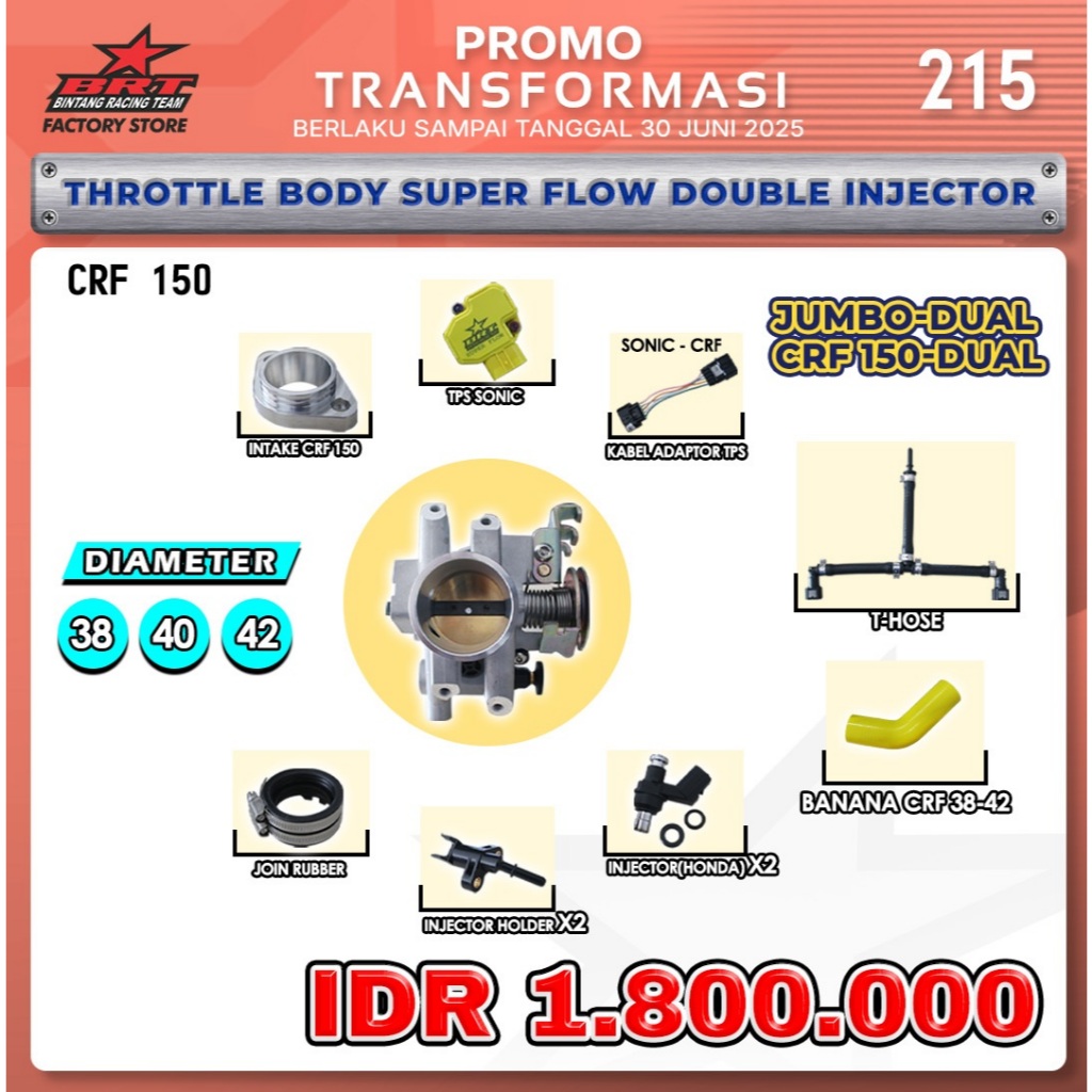 Brt TB Super Flow Double Injector Crf 150