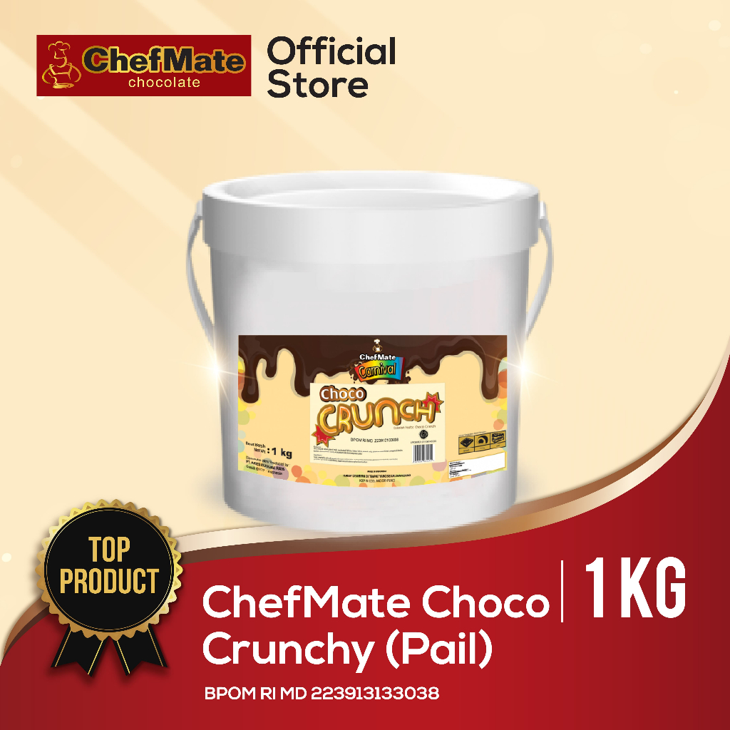 

CHEFMATE PASTA CHOCO CRUNCH PAIL 1 KG READY STOCK
