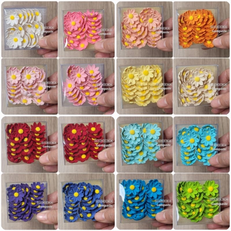 

[osheba] gumpaste bunga BK daisy 45 isi 20 bunga
