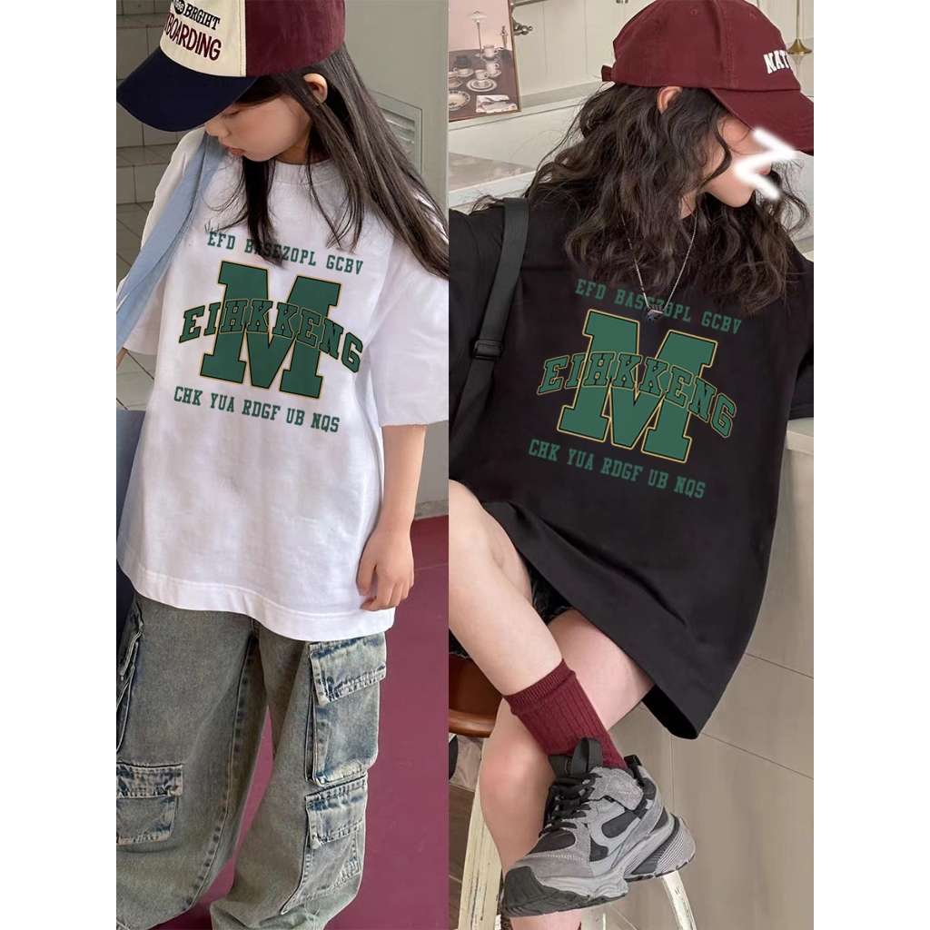 Kaos anak|cewek 10 tahun import|2-12 Tahun|kaos Cetakan suratM yang lucu|Cetakan gaya Korea|korea st