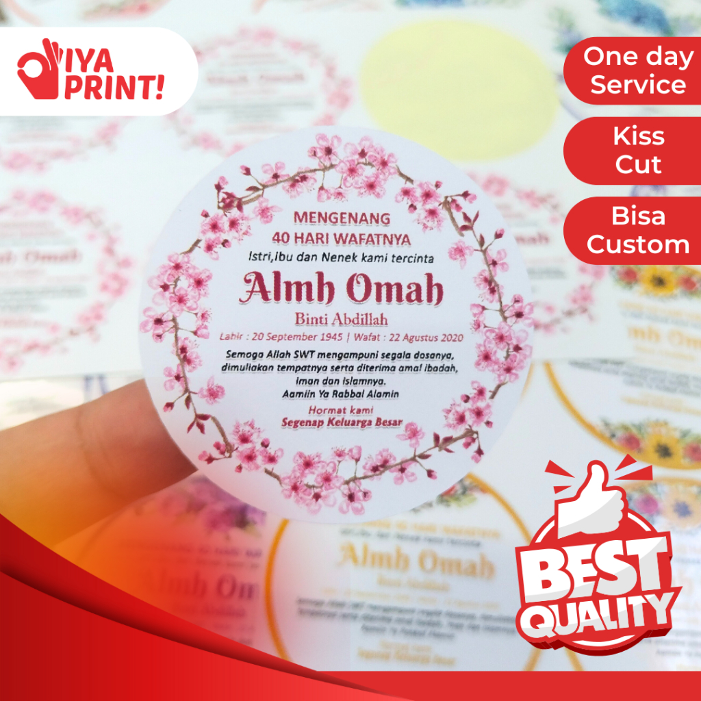 3-4 Stiker Tahlil Haul Mengenang Wafatnya 40 100 1000 Hari Tahlilan Pengajian Sticker