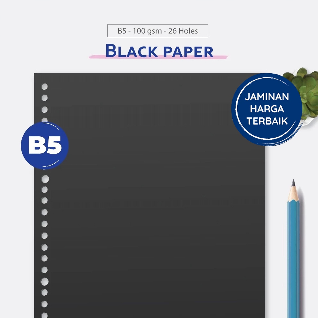 

Bukuqu Loose leaf B5 - L116 Hitam 80/210 gsm - Kertas File Black paper