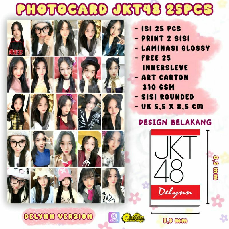 [25pcs] PC PHOTOCARD SET JKT48 MEMBER Anin oline Erine | PRINT 2 SISI LAMINASI GLOSSY anti air tebal