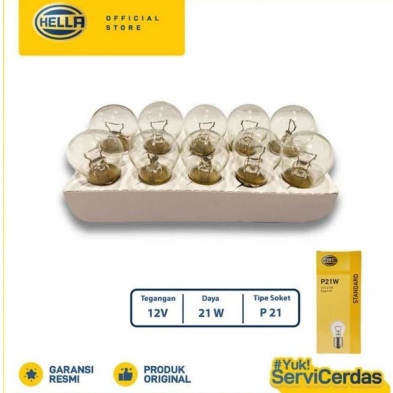BOLAMP  LAMPU SEN SEIN MUNDUR ATRET HELLA KAKI 1 12V 21W BOLAMP LAMPU REM STOP 12V 5W KAKI 2 HELLA O