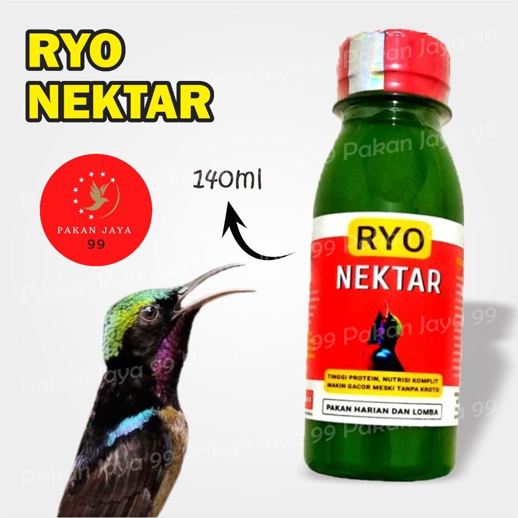READY RYO NEKTAR 140 ML NECTAR PAKAN BURUNG KOLIBRI KONIN SOGON TANPA KROTO TANPA KULKAS PAKANJAYA99