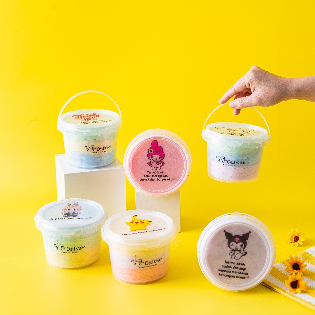 

Dalkom mini Bucket 500ml / Cotton Candy / Gulali / Arum Manis