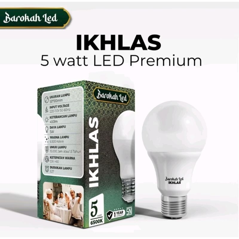 Ready Barokah IKHLAS Led Bohlam 5watt