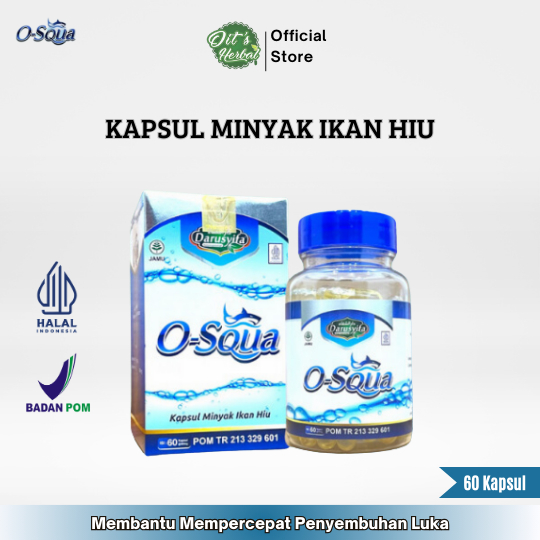 Kapsul Minyak Ikan Hiu OSQUA -  Omega3 EPA & DHA Squalene Fish Oil 60 Kapsul BPOM, HALAL