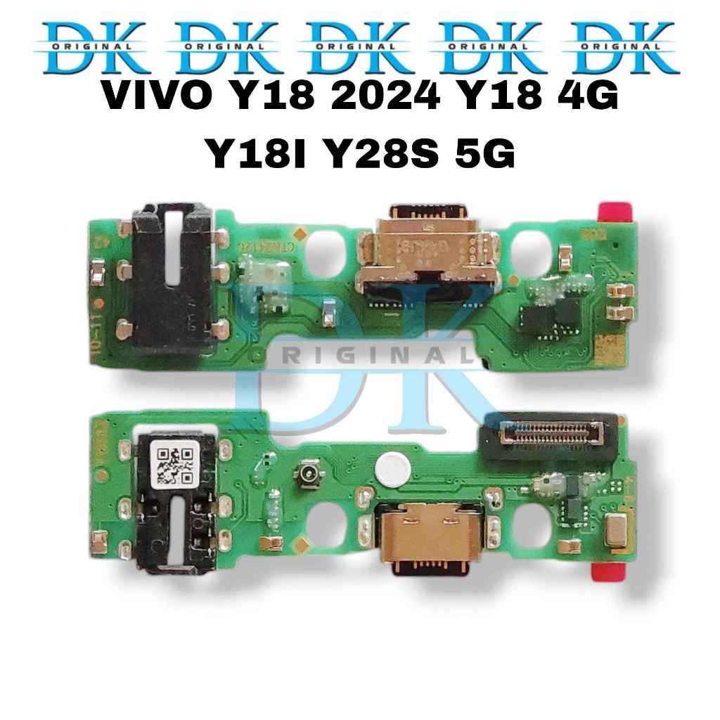 Konektor Charger Vivo Y18 2024 Y18 4G Y18I Y28S 5G USB Papan Cas Mic Pcb Board Ori