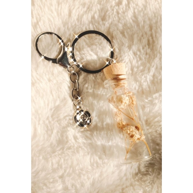 Gantungan Botol Kaca Mini Bunga - Aesthetic Botol Mini