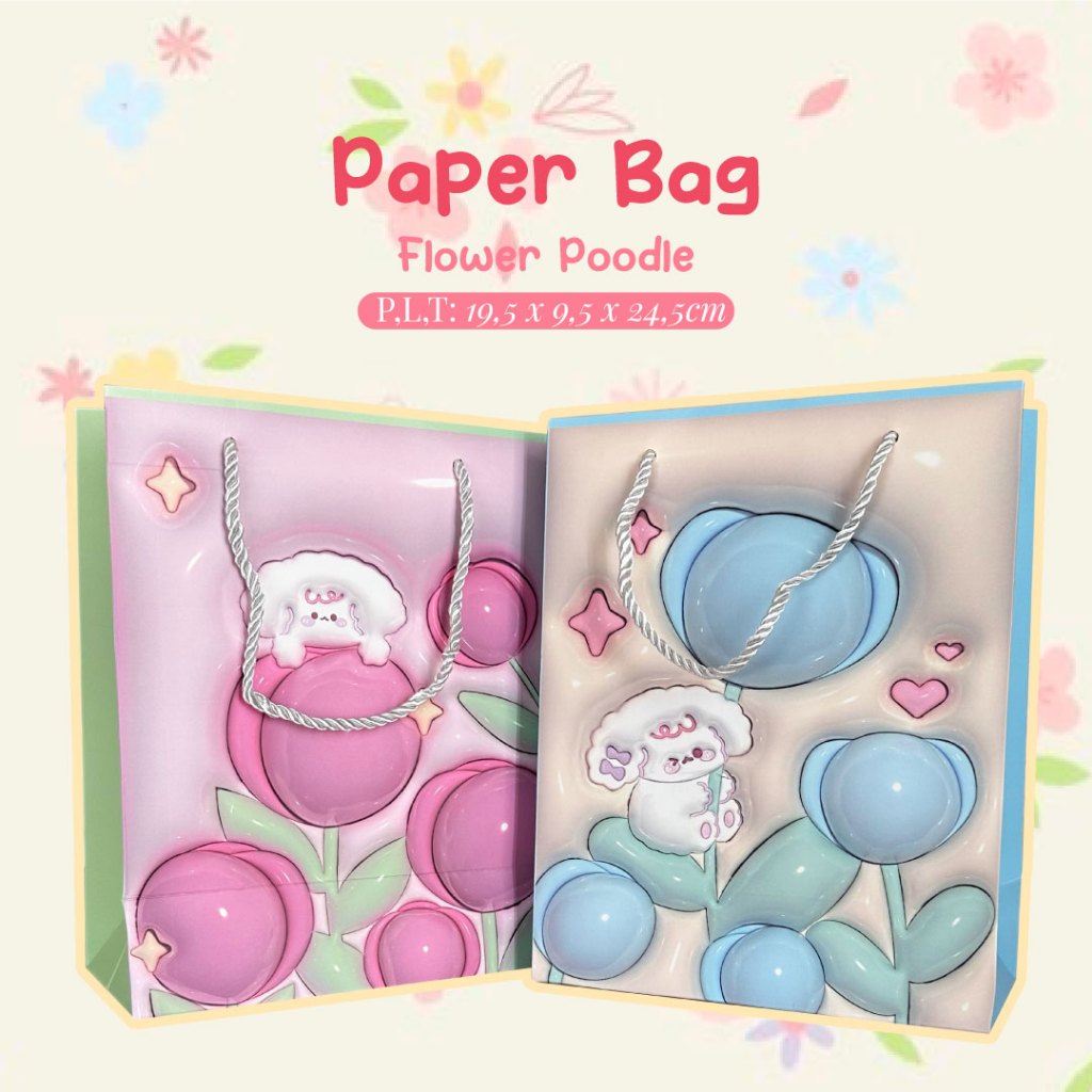 

[PAPER BAG] 1PCS Flower Poodle | FellinLove