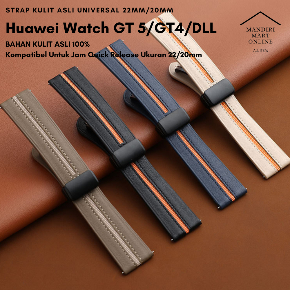 41XC Strap Smartwatch Quick Release 22Mm 20Mm Kulit Asli Elegan / Tali Jam Smartwatch