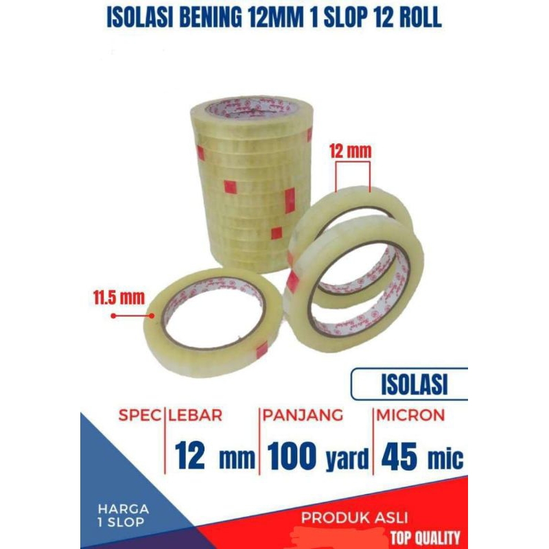 

Isolasi Bening 12mm @12 Pcs / 24mm @6 Pcs