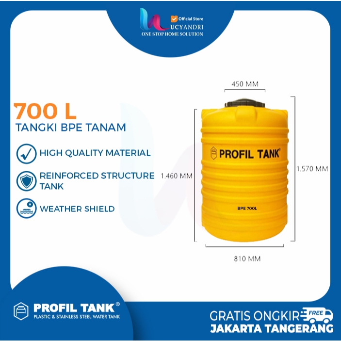 Tangki Air Tanam Profil Tank BPE 700 L Toren KHUSUS Pendam Tandon