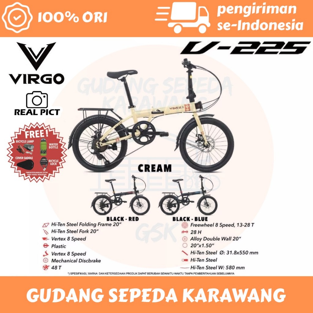 SEPEDA LIPAT VIRGO V225 DISCBRAKE 8 SPEED BY PACIFIC