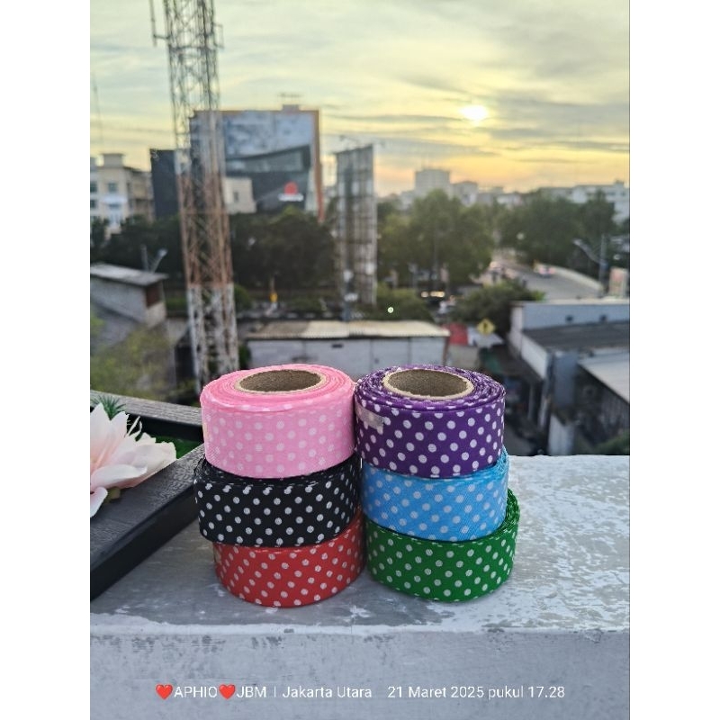 

5 meter pita polkadot bahan diy