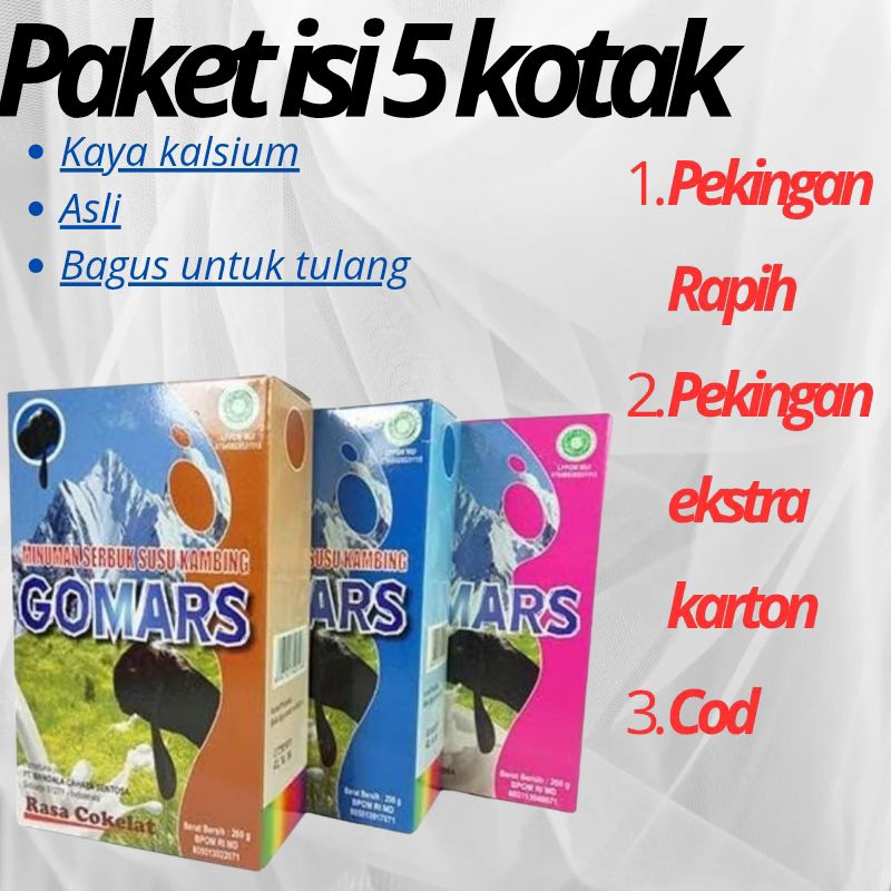 

Susu Kambing Etawa Gomars Bundling 5 Kotak Bubuk Original