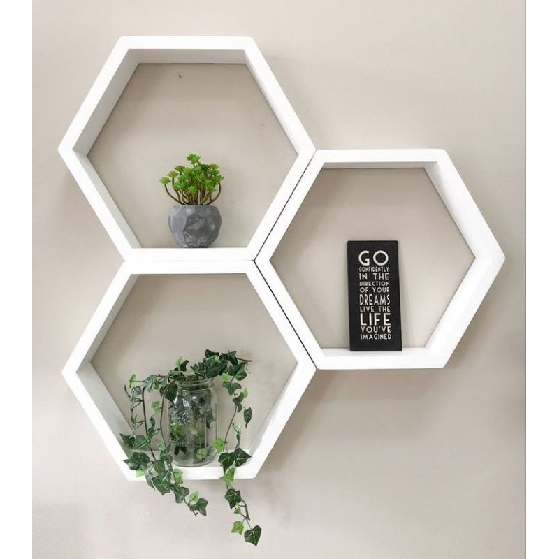 Rak Dinding Hexagonal Dinding