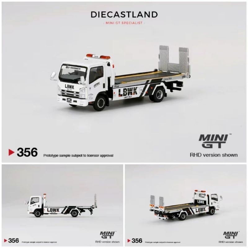 Mini GT #356 Isuzu N-Series Vehicle Transporter LBWK White MGT00356-R MiniGT Towing Putih MGT Tow Tr