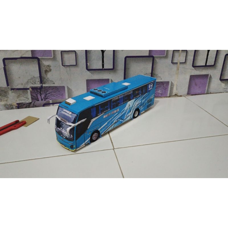 miniatur papercraft bus skala 30 nafit trans david Beckham