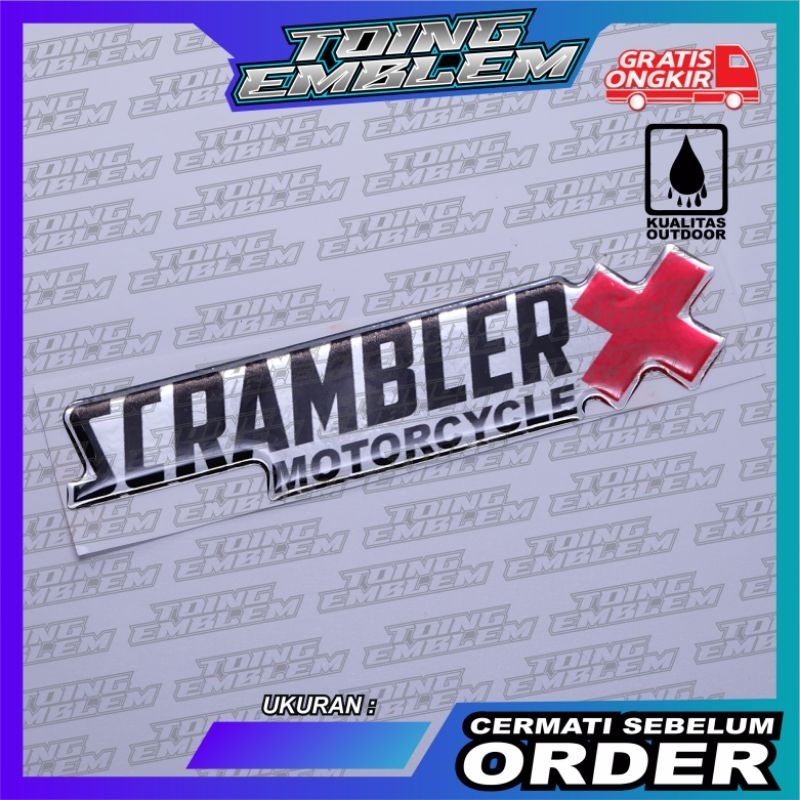 emblem tangki motor custom/emblem timbul scrambler untuk motorcycle