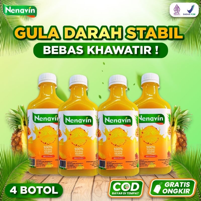 

PAKET 4 BOTOL NENAVIN - CUKA NANAS 100% MURNI