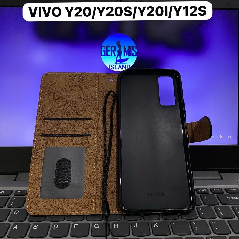 CASING KULIT DOMPET LIPAT VIVO Y20 / Y20S / Y20I / Y12S