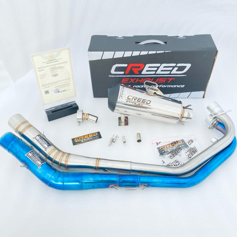 FULLSET Knalpot Racing Creed Exhaust GP EVO Ngebass asem fullset Byson MEGAPRO old/new CBR LOKAL Tig