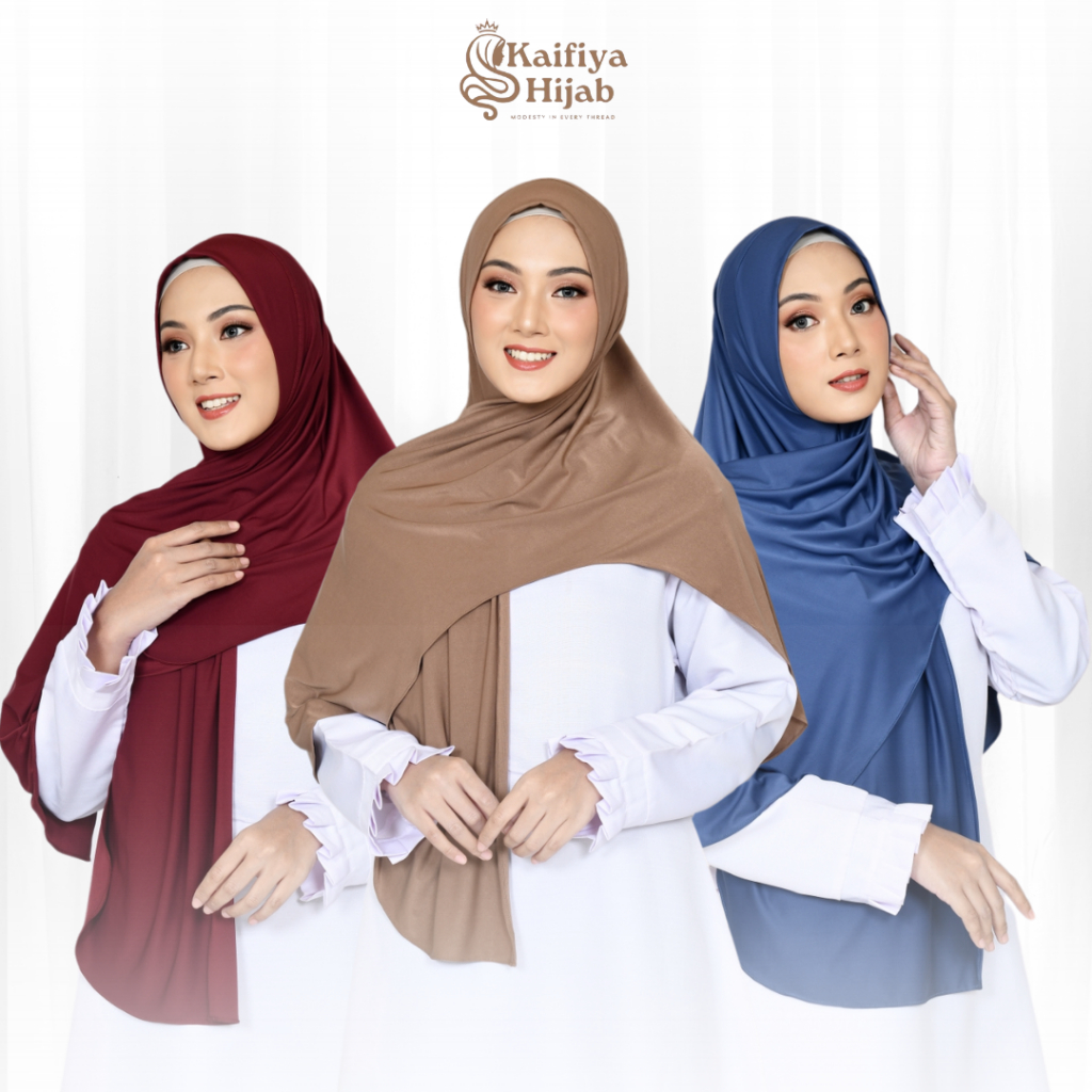 Pashmina Oval Katya Jilbab Instan Syria Malysia Hijab Non Pet Jersey