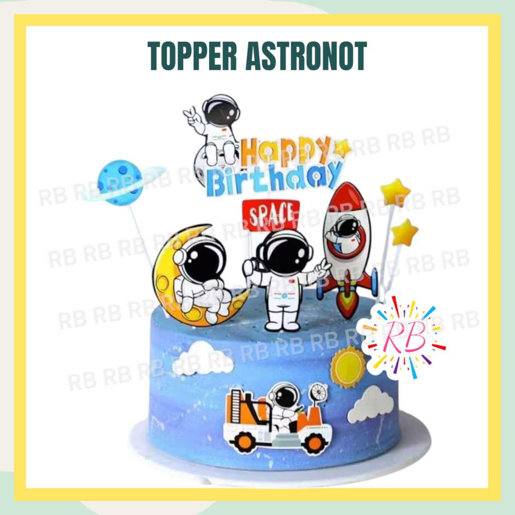 Topper ASTRONOT / Topper Kue Astronot Space Roket Ufo Space