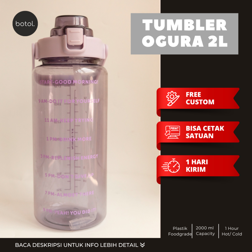 Botol by DOT Tumbler Custom Ogura 2 Liter / Tumbler Jumbo / Tumbler Minum Custom