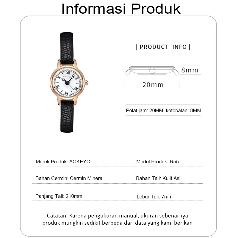 CUCI GUDANG AOKEYO R55 JAM TANGAN WANITA JAM TANGAN WANITA KULIT ORIGINAL ANTI AIR TALI KULIT JAM