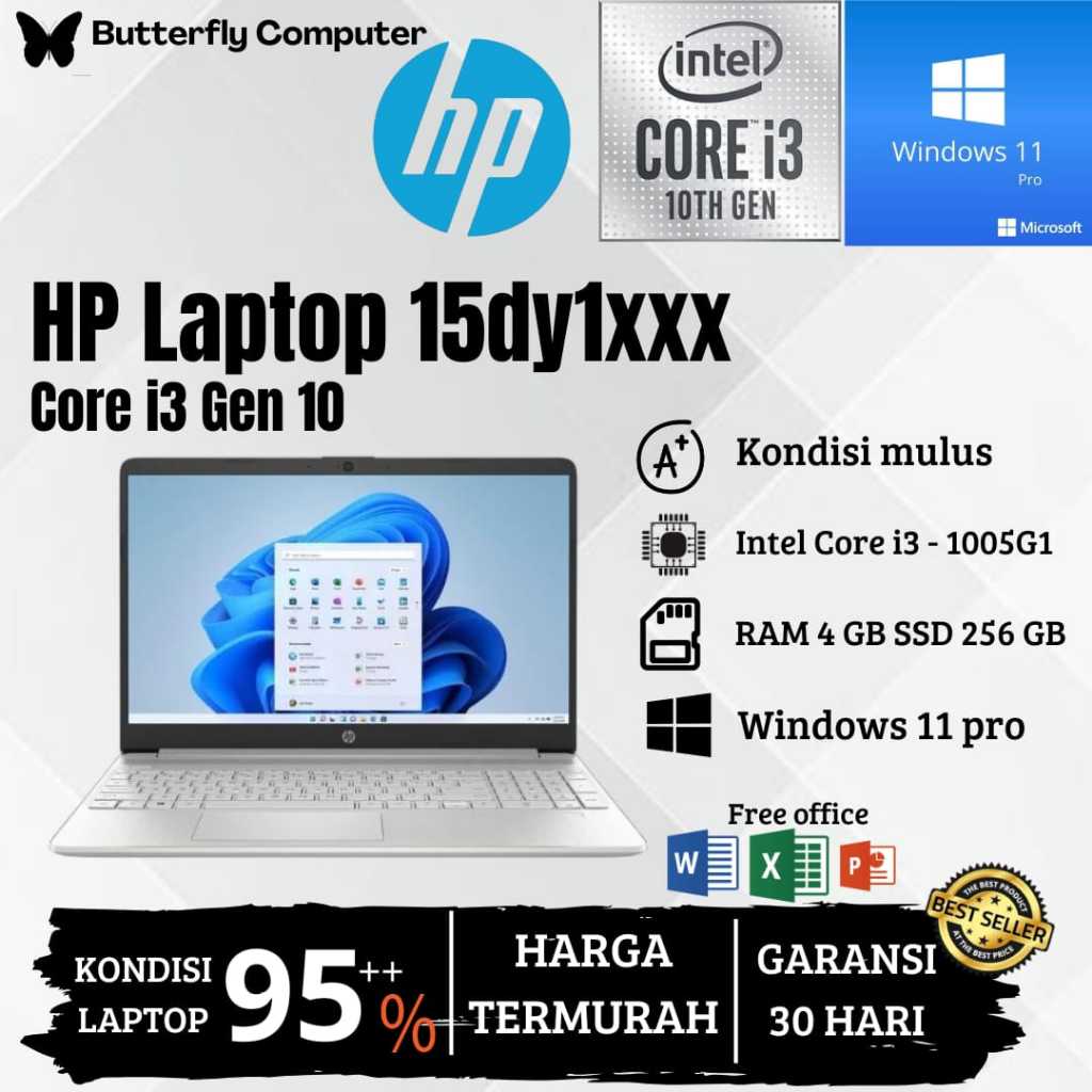 Hp Laptop 15 Core i3 Gen 10 - RAM 4GB SSD 256GB - 15 inch - Win Ori