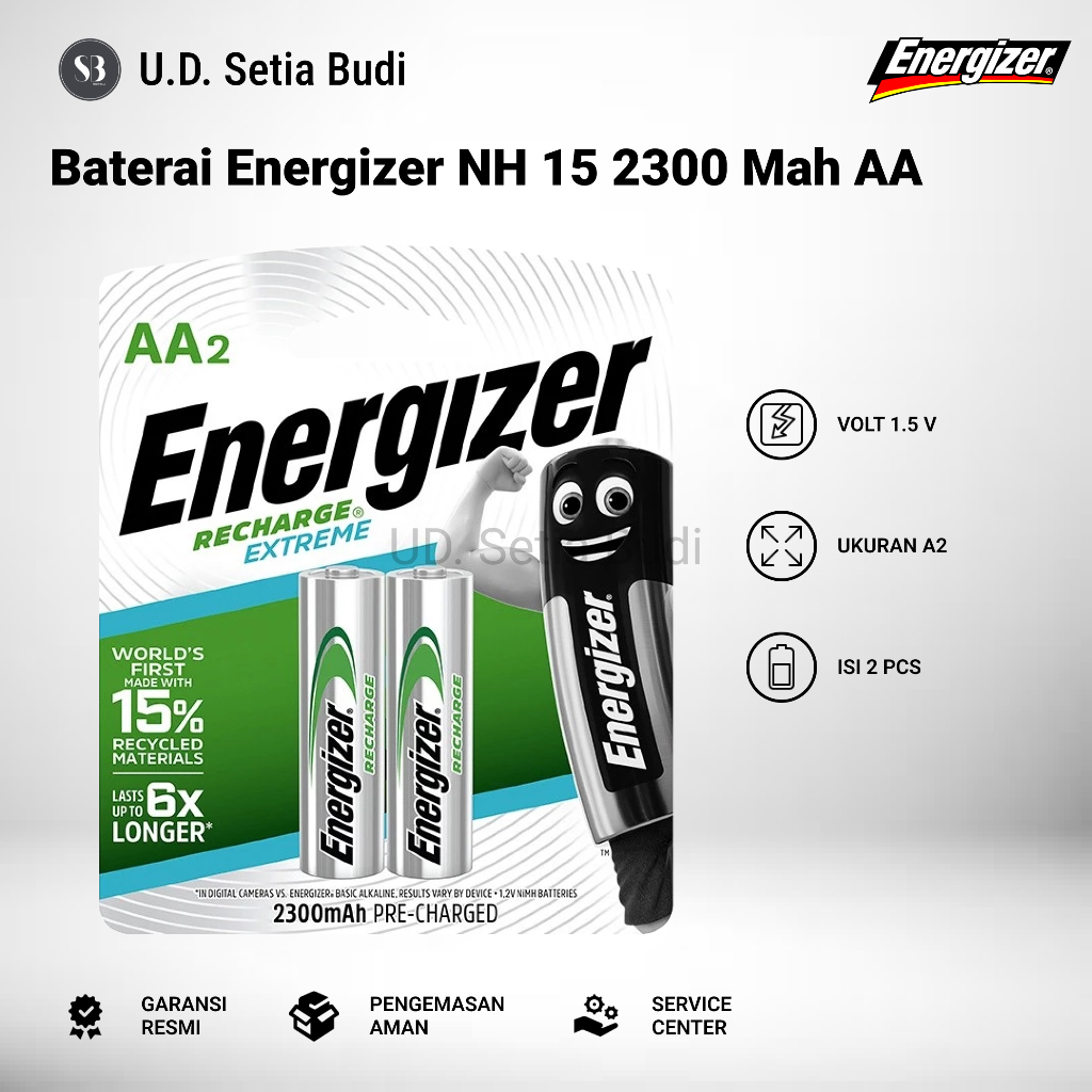 Baterai Energizer Recharge AA Battery Energizer Power Plus AA 2300 Mah