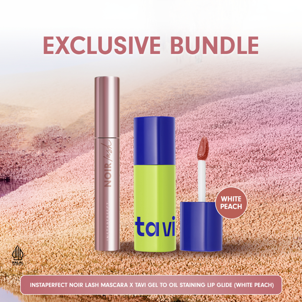 [EXCLUSIVE BUNDLE] Instaperfect Noir Lash Mascara X TAVI Gel to Oil Staining Lip Glide White Peach 4