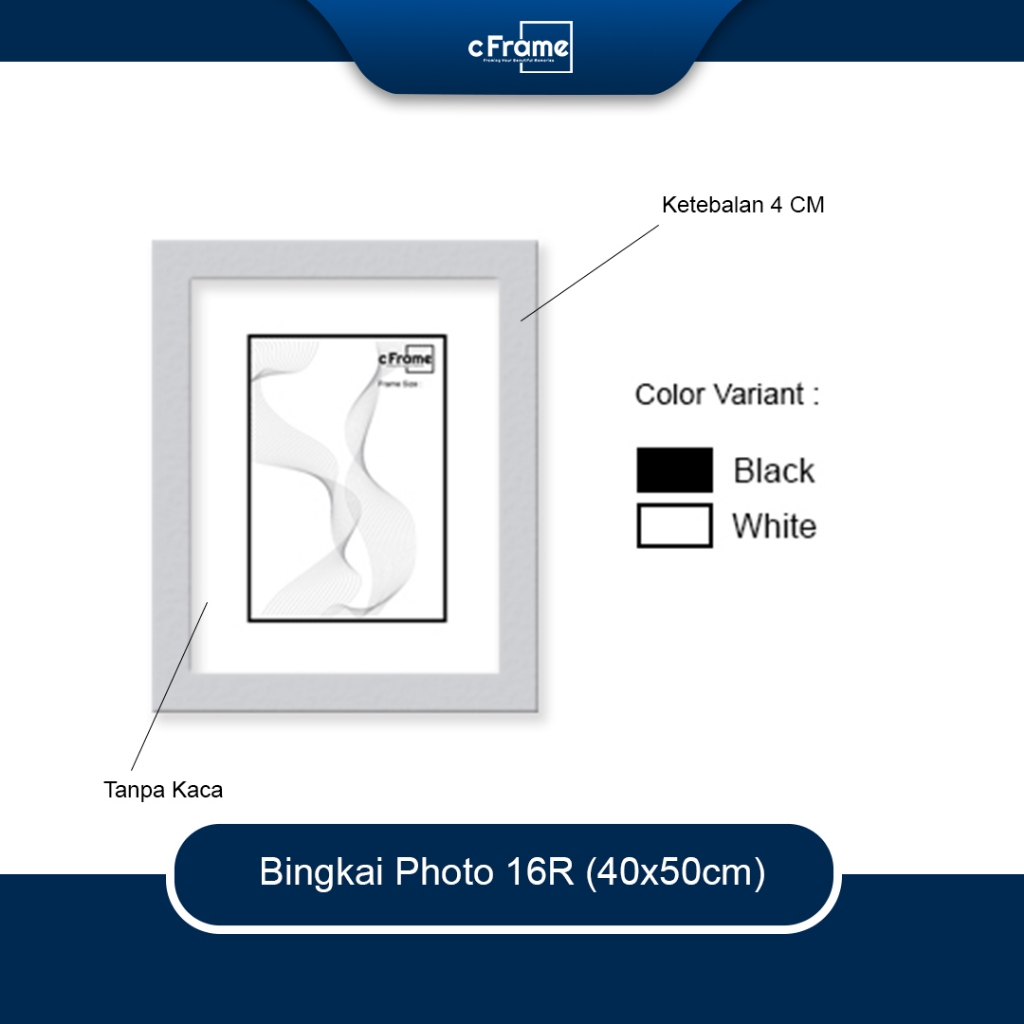 C Frame Bingkai Foto 16R Fiber 4cm Tanpa Kaca 40 x 50 cm