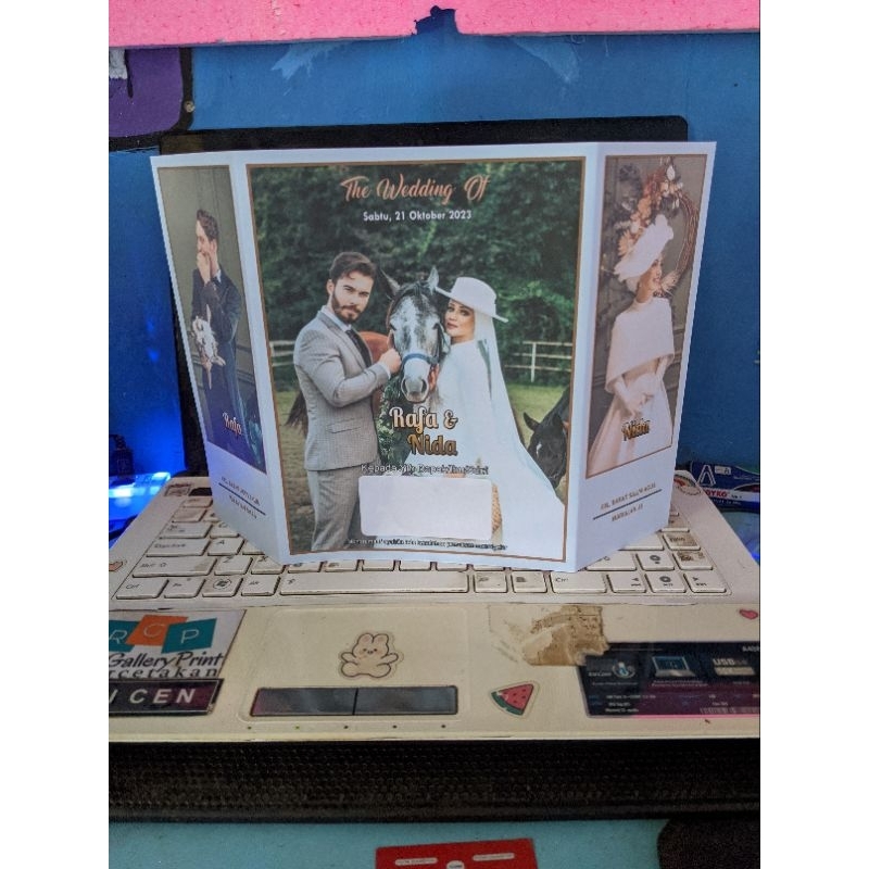 Undangan Pernikahan / Khitanan Lipat 3 Custom dengan Foto
