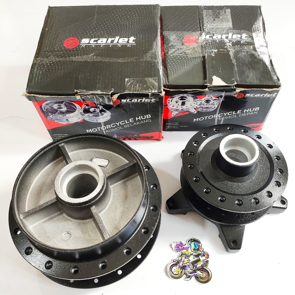 TROMOL SCARLET RACING SET DEPAN BELAKANG CB 150R NEW HITAM