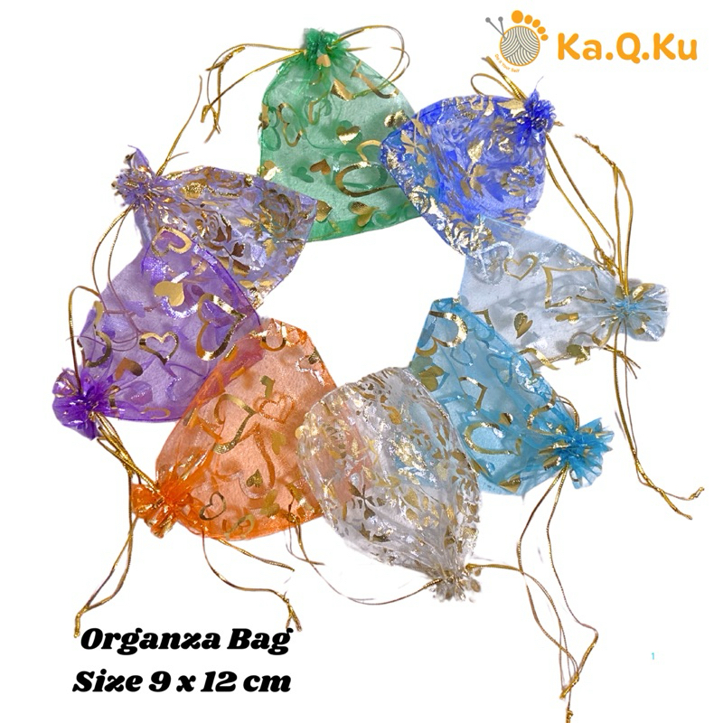 ORGANZA BAG KANTONG SERUT SOUVENIR - POUCH SERUT TILE ORGANZA SIZE 9 x 12