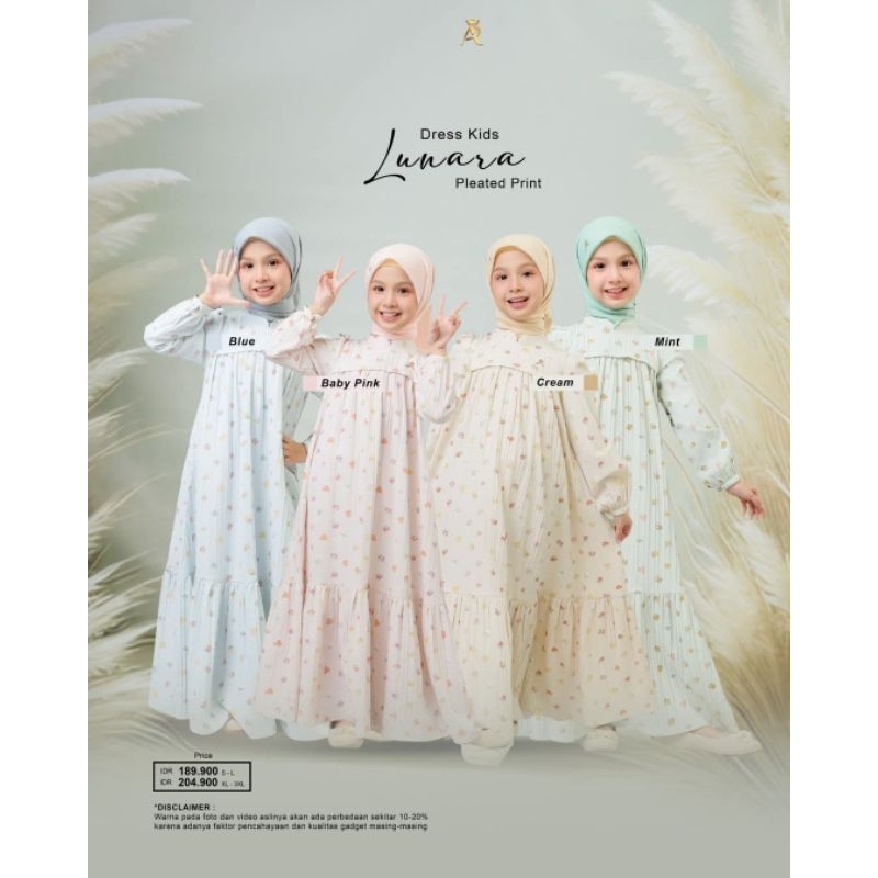 Lunara Dress Kids by Arrafi ORI Gamis Anak Lucu Terbaru